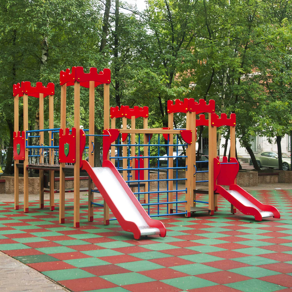 Fallschutzmatten 50x50cm, 7cm Dicke in versch. Farben, Fallhöhe: bis 2,4m