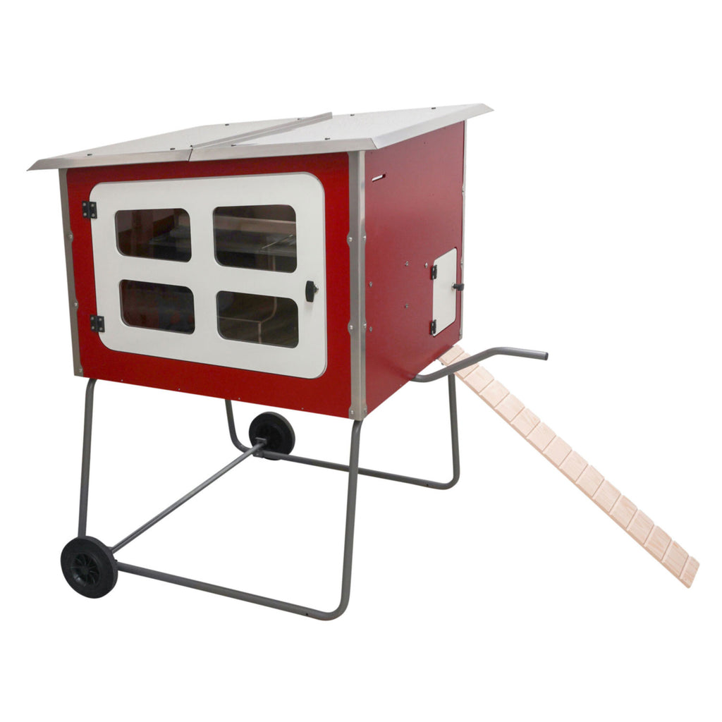 Mobile Coop Hühnerstall aus Holz - mit integriertem Legenest