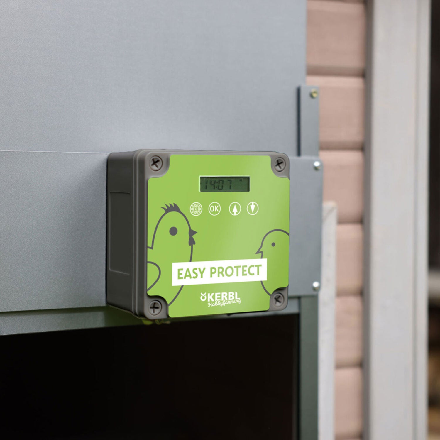 Automatische Hühnertür Easy Protect Set aus Aluminium