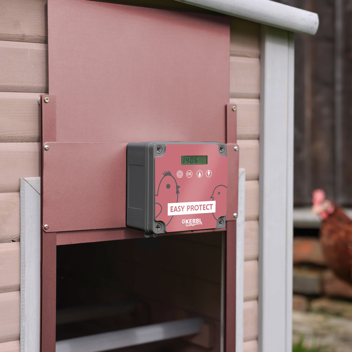 Automatische Hühnertür Easy Protect rosé Edition